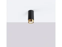 Lámpara de techo Alvor moderno de acero - 1 fuentes luminosas 3000K - L.6 x A.12,5 cm - negro/oro
