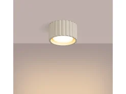 Lámpara De Techo Aura Minimalista De Aluminio - 1 Fuentes Luminosas - L.10 X A.10 Cm - Beige