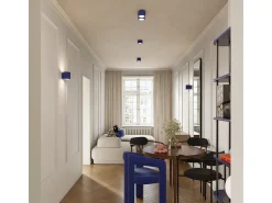 Lámpara De Techo Aura Minimalista De Aluminio - 1 Fuentes Luminosas - L.10 X A.10 Cm - Ultramarino