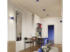 Lámpara De Techo Aura Minimalista De Aluminio - 1 Fuentes Luminosas - L.10 X A.10 Cm - Ultramarino