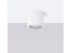 Lámpara De Techo Aura Minimalista De Aluminio - 1 Fuentes Luminosas - L.10 X A.10 Cm - Blanco