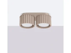 Lámpara De Techo Aura Minimalista De Aluminio - 2 Fuentes Luminosas - L.21 X A.12 Cm - Gris Pardo