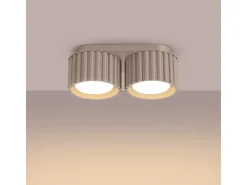 Lámpara De Techo Aura Minimalista De Aluminio - 2 Fuentes Luminosas - L.21 X A.12 Cm - Gris Pardo
