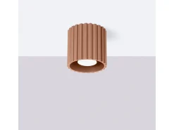 Lámpara De Techo Aura Minimalista De Aluminio - 1 Fuentes Luminosas - L.10 X A.10 Cm - Moca