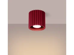 Lámpara De Techo Aura Minimalista De Aluminio - 1 Fuentes Luminosas - L.10 X A.10 Cm - Borgoña