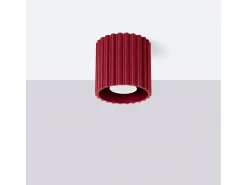 Lámpara De Techo Aura Minimalista De Aluminio - 1 Fuentes Luminosas - L.10 X A.10 Cm - Borgoña