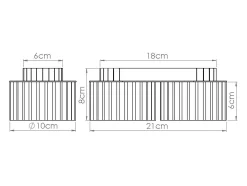 Lámpara De Techo Aura Minimalista De Aluminio - 2 Fuentes Luminosas - L.21 X A.12 Cm - Borgoña