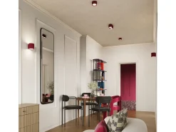 Lámpara De Techo Aura Minimalista De Aluminio - 2 Fuentes Luminosas - L.21 X A.12 Cm - Borgoña