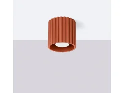 Lámpara De Techo Aura Minimalista De Aluminio - 1 Fuentes Luminosas - L.10 X A.10 Cm - Ocre Rojo