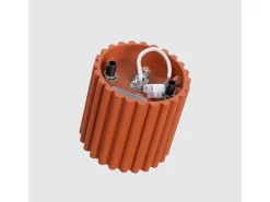 Lámpara De Techo Aura Minimalista De Aluminio - 1 Fuentes Luminosas - L.10 X A.10 Cm - Ocre Rojo