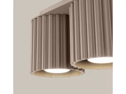 Lámpara De Techo Aura Minimalista De Aluminio - 2 Fuentes Luminosas - L.21 X A.12 Cm - Gris Pardo