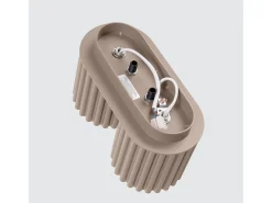 Lámpara De Techo Aura Minimalista De Aluminio - 2 Fuentes Luminosas - L.21 X A.12 Cm - Gris Pardo