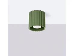 Lámpara De Techo Aura Minimalista De Aluminio - 1 Fuentes Luminosas - L.10 X A.10 Cm - Verde Oliva