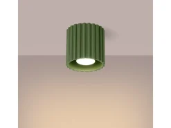 Lámpara De Techo Aura Minimalista De Aluminio - 1 Fuentes Luminosas - L.10 X A.10 Cm - Verde Oliva