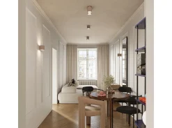 Lámpara De Techo Aura Minimalista De Aluminio - 1 Fuentes Luminosas - L.10 X A.10 Cm - Gris Pardo