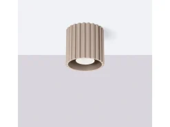 Lámpara De Techo Aura Minimalista De Aluminio - 1 Fuentes Luminosas - L.10 X A.10 Cm - Gris Pardo