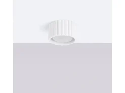 Lámpara De Techo Aura Minimalista De Aluminio - 1 Fuentes Luminosas - L.10 X A.10 Cm - Blanco