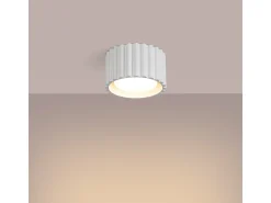 Lámpara De Techo Aura Minimalista De Aluminio - 1 Fuentes Luminosas - L.10 X A.10 Cm - Blanco