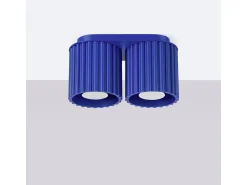 Lámpara De Techo Aura Minimalista De Aluminio - 2 Fuentes Luminosas - L.21 X A.12 Cm - Ultramarino