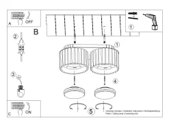 Lámpara De Techo Aura Minimalista De Aluminio - 2 Fuentes Luminosas - L.21 X A.12 Cm - Moca