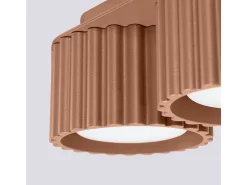 Lámpara De Techo Aura Minimalista De Aluminio - 2 Fuentes Luminosas - L.21 X A.12 Cm - Moca