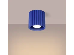 Lámpara De Techo Aura Minimalista De Aluminio - 1 Fuentes Luminosas - L.10 X A.10 Cm - Ultramarino