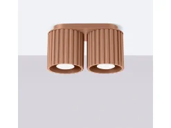 Lámpara De Techo Aura Minimalista De Aluminio - 2 Fuentes Luminosas - L.21 X A.12 Cm - Moca
