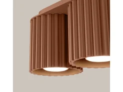 Lámpara De Techo Aura Minimalista De Aluminio - 2 Fuentes Luminosas - L.21 X A.12 Cm - Moca