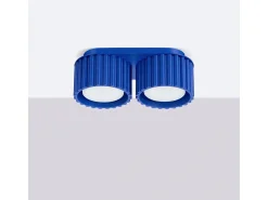 Lámpara De Techo Aura Minimalista De Aluminio - 2 Fuentes Luminosas - L.21 X A.12 Cm - Ultramarino