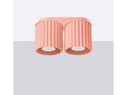 Lámpara De Techo Aura Minimalista De Aluminio - 2 Fuentes Luminosas - L.21 X A.12 Cm - Aterciopelado