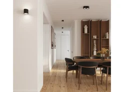Lámpara De Techo Aura Minimalista De Aluminio - 2 Fuentes Luminosas - L.21 X A.12 Cm - Negro