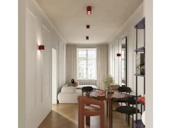 Lámpara De Techo Aura Minimalista De Aluminio - 2 Fuentes Luminosas - L.21 X A.12 Cm - Borgoña