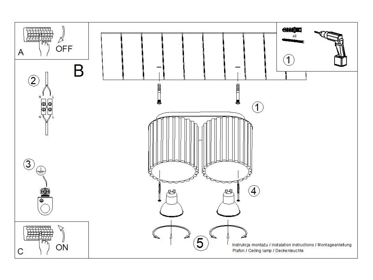 Lámpara De Techo Aura Minimalista De Aluminio - 2 Fuentes Luminosas - L.21 X A.12 Cm - Beige