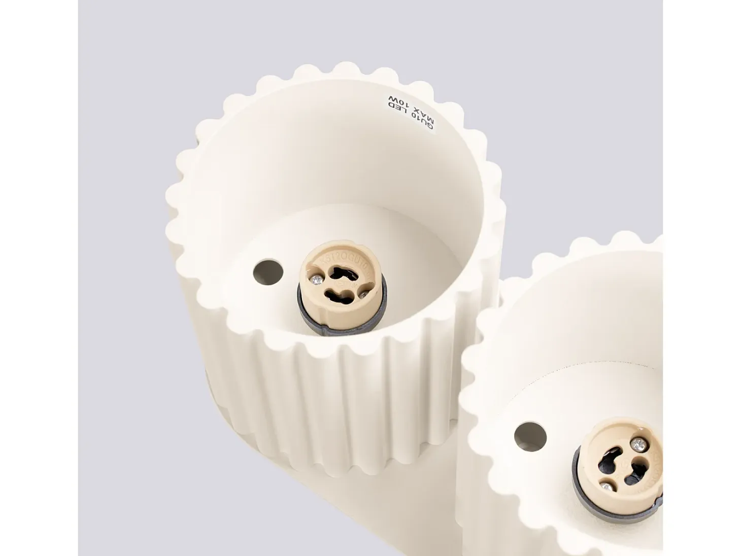 Lámpara De Techo Aura Minimalista De Aluminio - 2 Fuentes Luminosas - L.21 X A.12 Cm - Beige