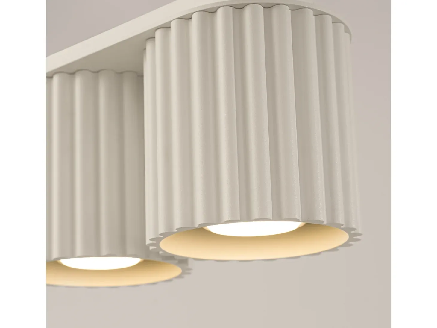 Lámpara De Techo Aura Minimalista De Aluminio - 2 Fuentes Luminosas - L.21 X A.12 Cm - Beige