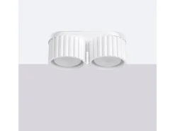 Lámpara De Techo Aura Minimalista De Aluminio - 2 Fuentes Luminosas - L.21 X A.12 Cm - Blanco