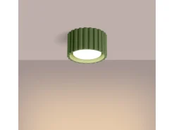 Lámpara De Techo Aura Minimalista De Aluminio - 1 Fuentes Luminosas - L.10 X A.10 Cm - Verde Oliva