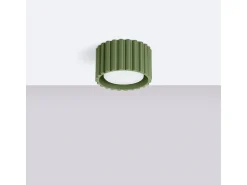 Lámpara De Techo Aura Minimalista De Aluminio - 1 Fuentes Luminosas - L.10 X A.10 Cm - Verde Oliva