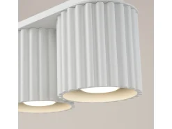 Lámpara De Techo Aura Minimalista De Aluminio - 2 Fuentes Luminosas - L.21 X A.12 Cm - Blanco