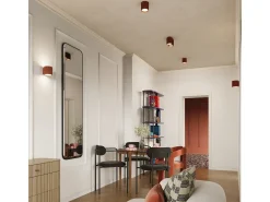 Lámpara De Techo Aura Minimalista De Aluminio - 2 Fuentes Luminosas - L.21 X A.12 Cm - Ocre Rojo