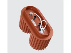 Lámpara De Techo Aura Minimalista De Aluminio - 2 Fuentes Luminosas - L.21 X A.12 Cm - Ocre Rojo