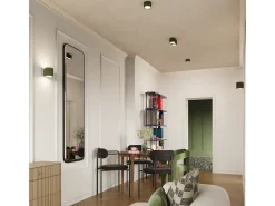 Lámpara De Techo Aura Minimalista De Aluminio - 2 Fuentes Luminosas - L.21 X A.12 Cm - Verde Oliva