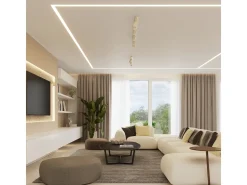 Lámpara de techo Briix moderno de acero - 4 fuentes luminosas 3000K - L.81 x A.17 cm - beige