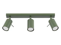 Lámpara de techo Briix moderno de acero - 3 fuentes luminosas 4000K - L.45 x A.17 cm - verde oliva