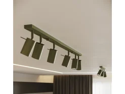 Lámpara de techo Briix moderno de acero - 3 fuentes luminosas 4000K - L.45 x A.17 cm - verde oliva