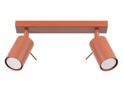 Lámpara de techo Briix moderno de acero - 2 fuentes luminosas 3000K - L.30 x A.17 cm - ocre rojo
