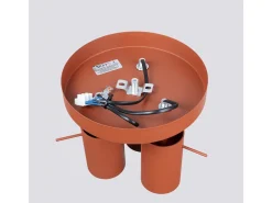 Lámpara de techo Briix moderno de acero - 3 fuentes luminosas 3000K - L.19,5 x A.18,5 cm - ocre rojo