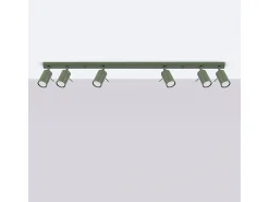 Lámpara de techo Briix moderno de acero - 6 fuentes luminosas 3000K - L.117 x A.17 cm - verde oliva