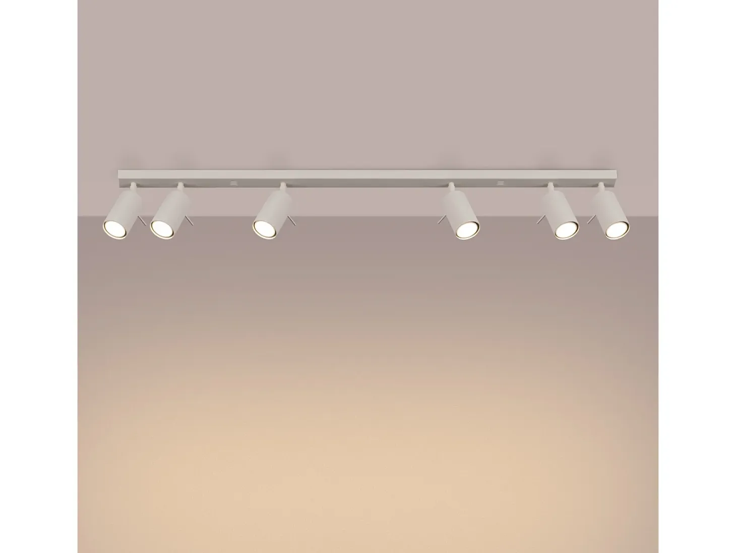 Lámpara de techo Briix moderno de acero - 6 fuentes luminosas 4000K - L.117 x A.17 cm - beige