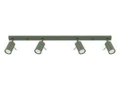 Lámpara de techo Briix moderno de acero - 4 fuentes luminosas 4000K - L.81 x A.17 cm - verde oliva